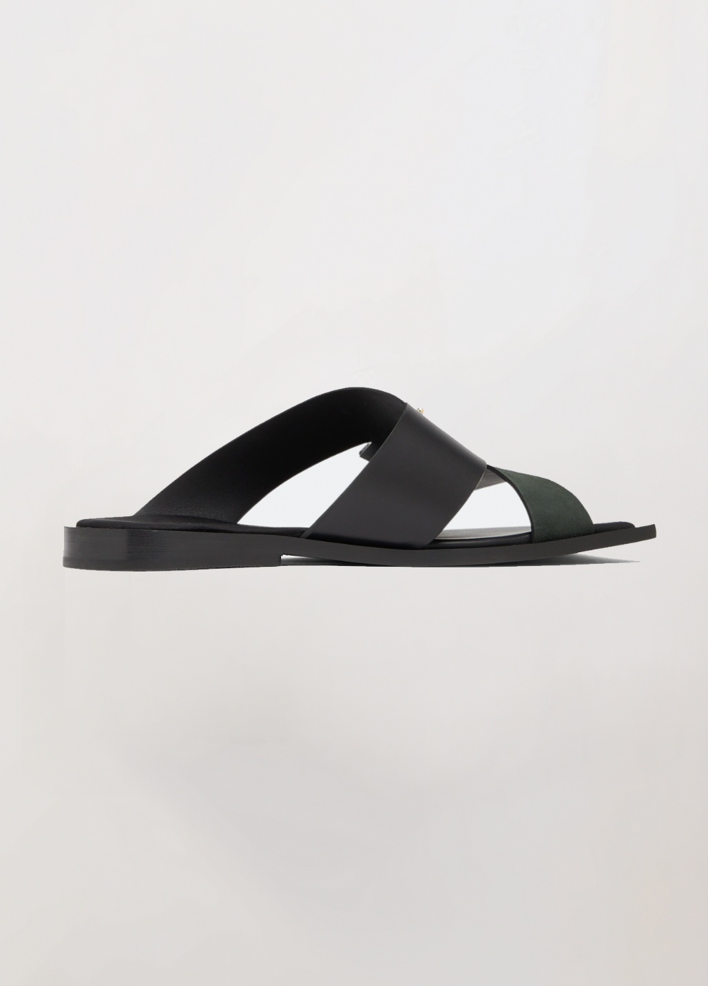 HUANCO - Men's Strap Leather Sandal (Green & Black)