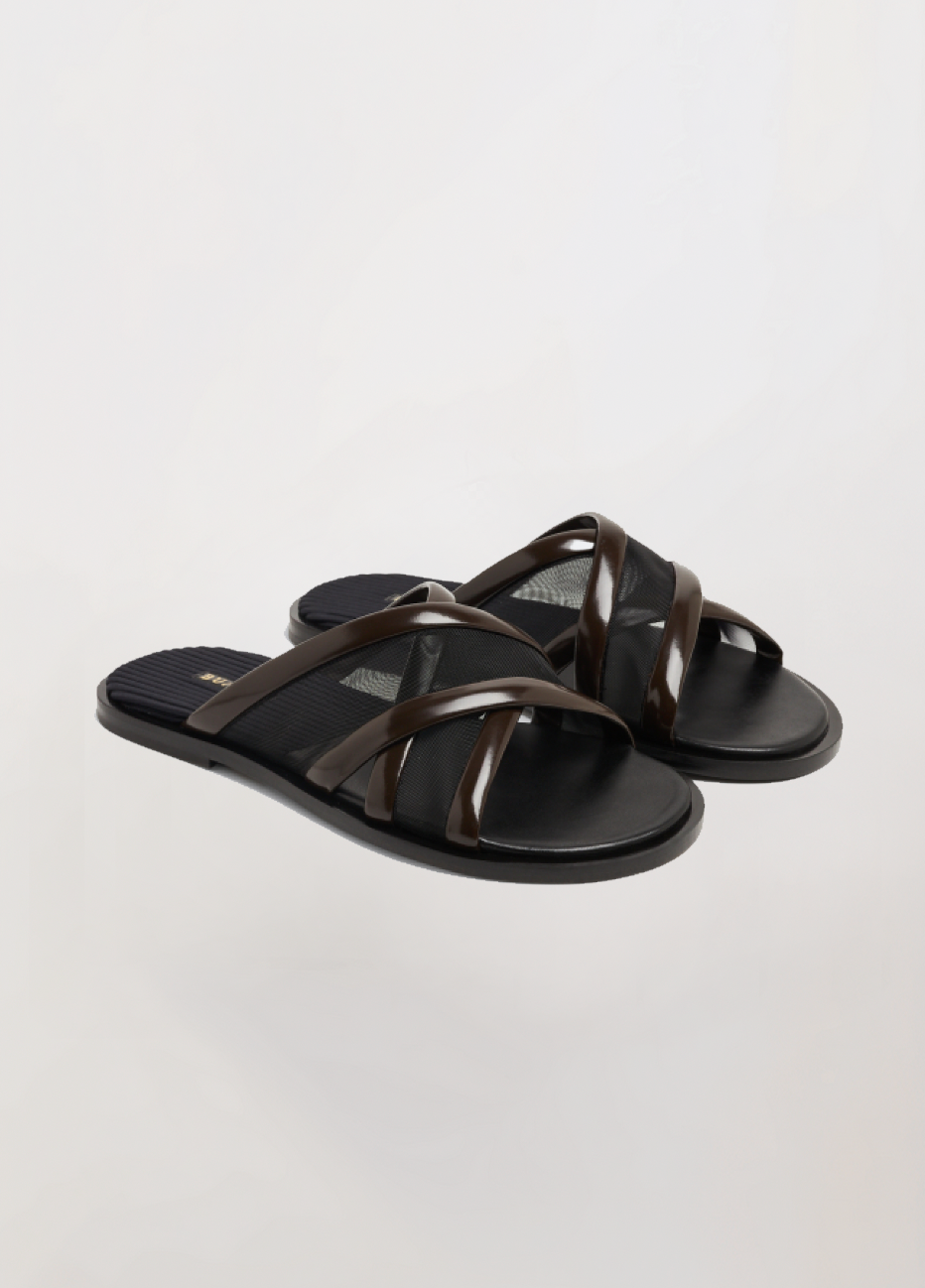 ILO - Men's strap sandal (Black & Chocolate)