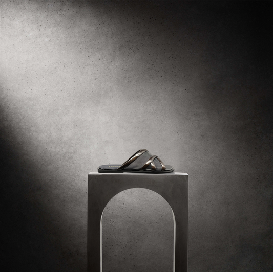 ILO - Men's strap sandal (Black & Chocolate)