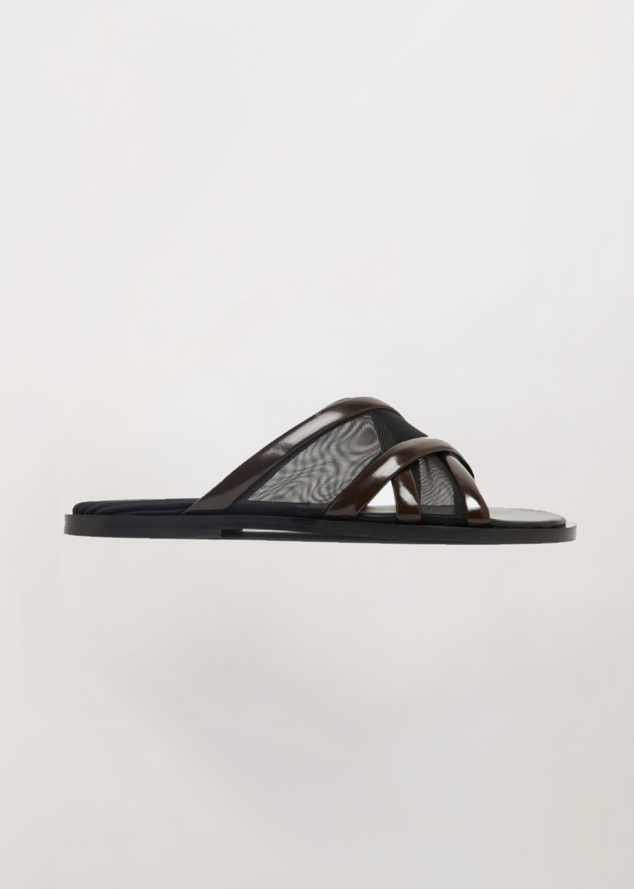 ILO - Men's strap sandal (Black & Chocolate)