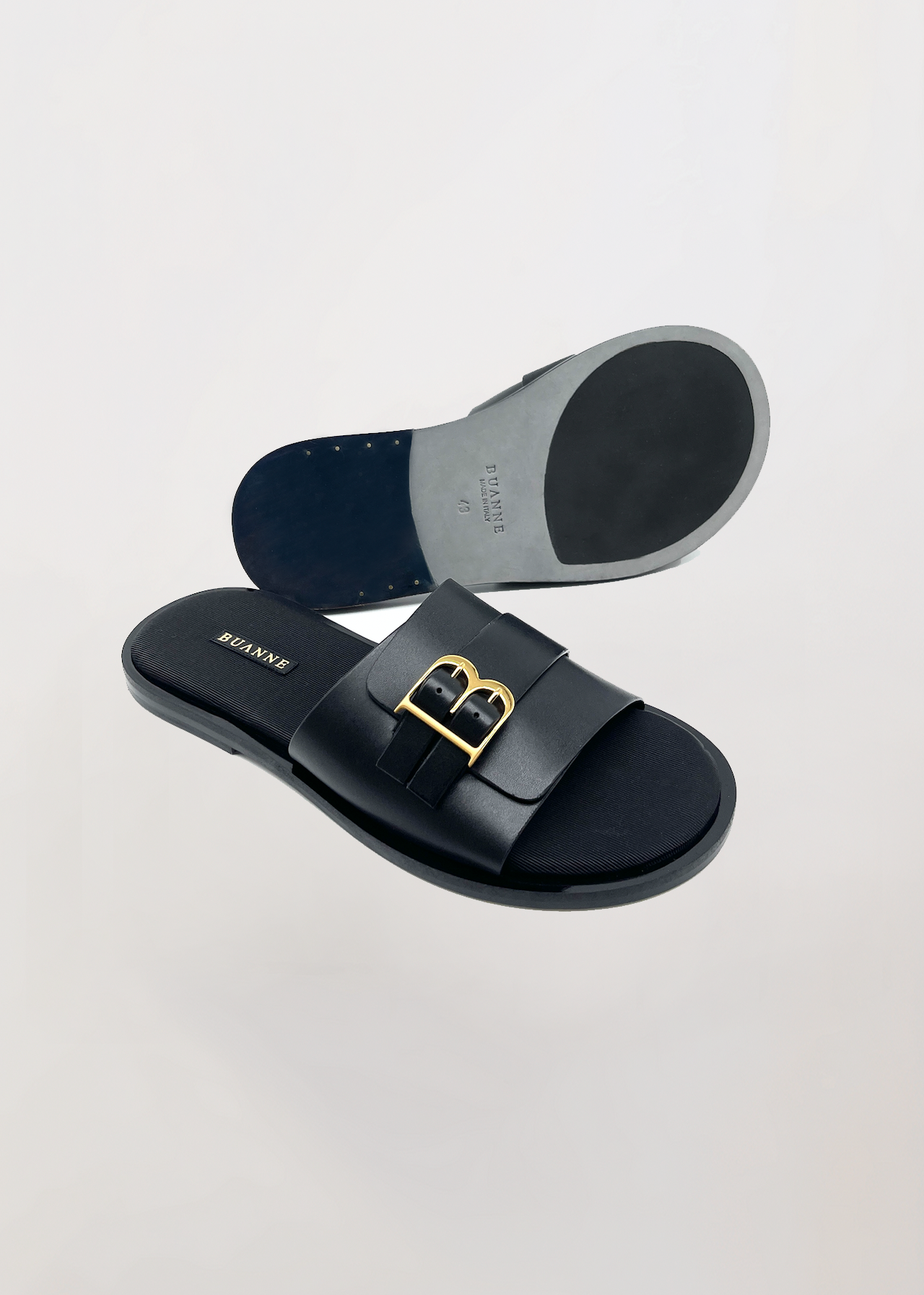 MATT - Men's Leather Slide (Black)