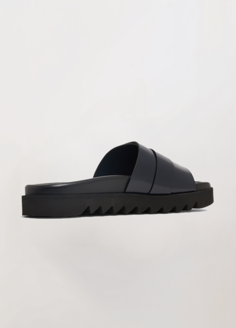 PIURA - Men's leather slide (Navy)