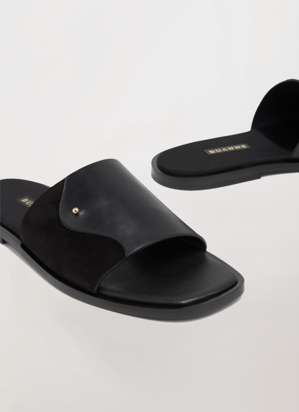 TARMA - Men's Leather Slide (Black)